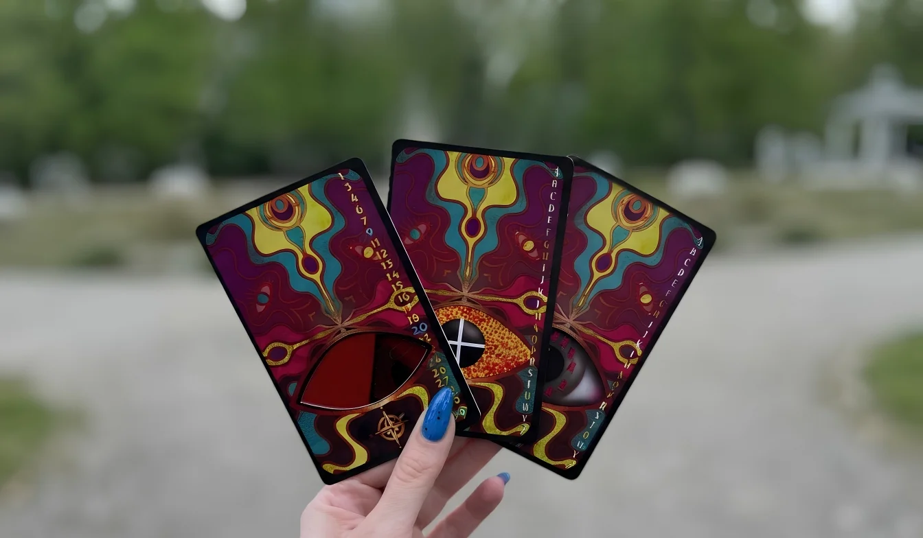 Rekwizyty gry miejskiej Król Dwumiasta — talia magicznych kart